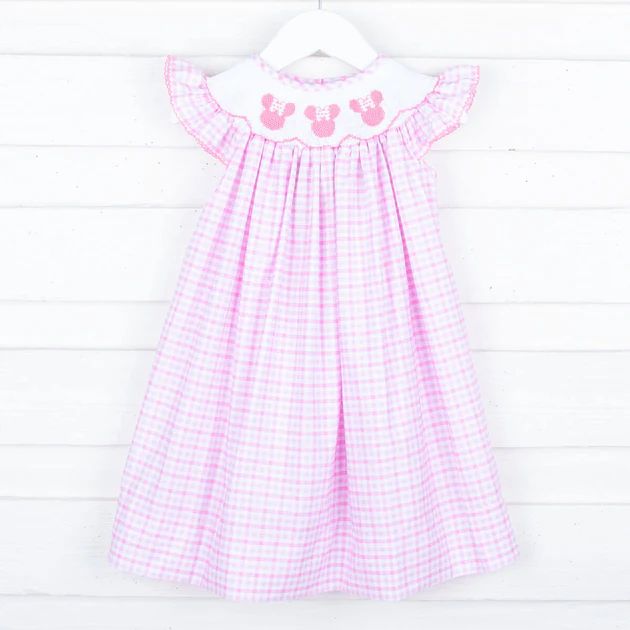 Mouse Ears Smocked Pink Plaid Dress | Classic Whimsy