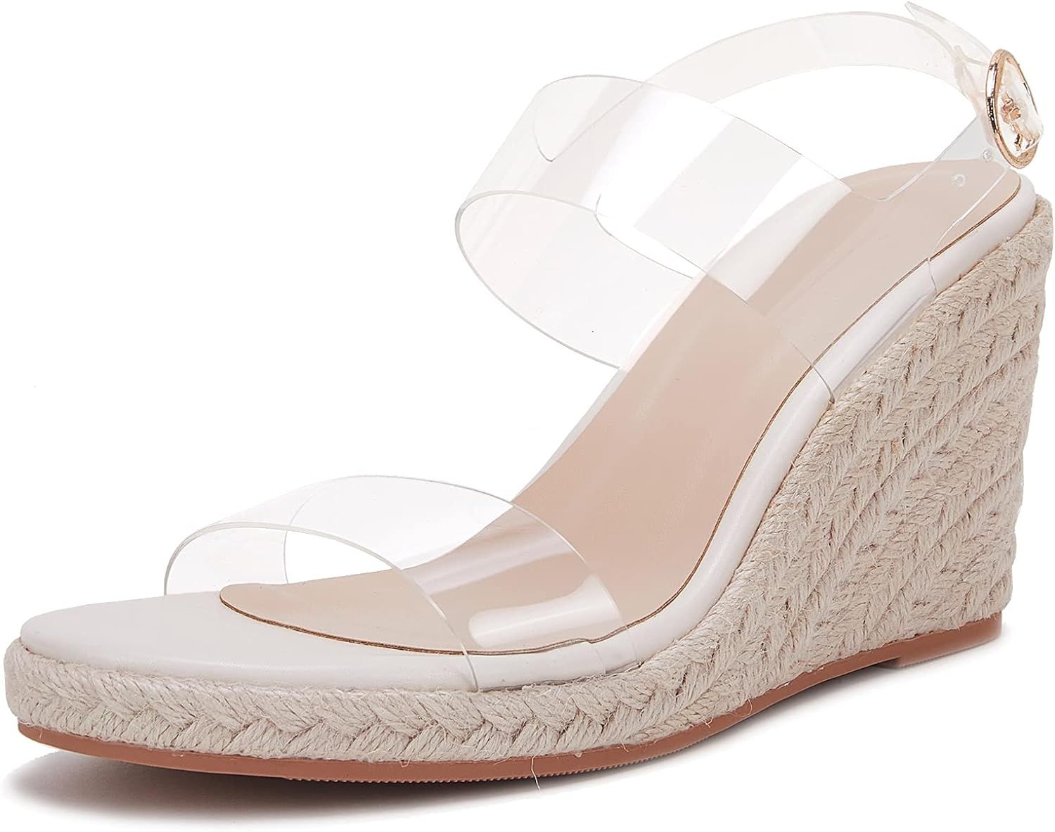VETASTE Womens Espadrille Wedge Sandals Platform Ankle Strap Open Toe Mules Heels Shoes | Amazon (US)