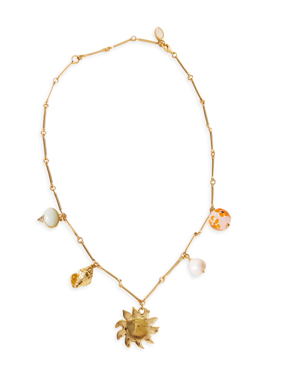Merida 14K-Gold-Plated, Cubic Zirconia, Freshwater Pearl & Shell Charm Necklace | Saks Fifth Avenue