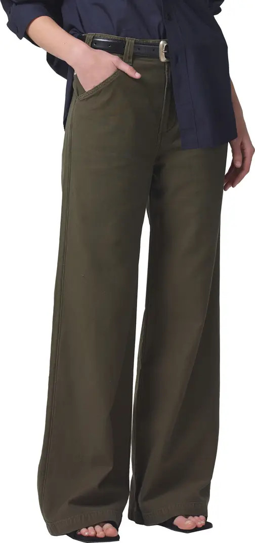 Paloma High Waist Wide Leg Twill Utility Trousers | Nordstrom