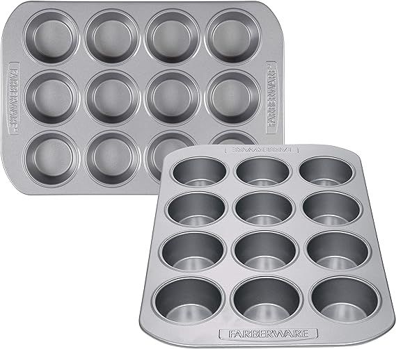 Farberware 47742 Nonstick Bakeware 12-Cup Muffin Tin Set / Nonstick 12-Cup Cupcake Tin Set - 2 Pi... | Amazon (US)