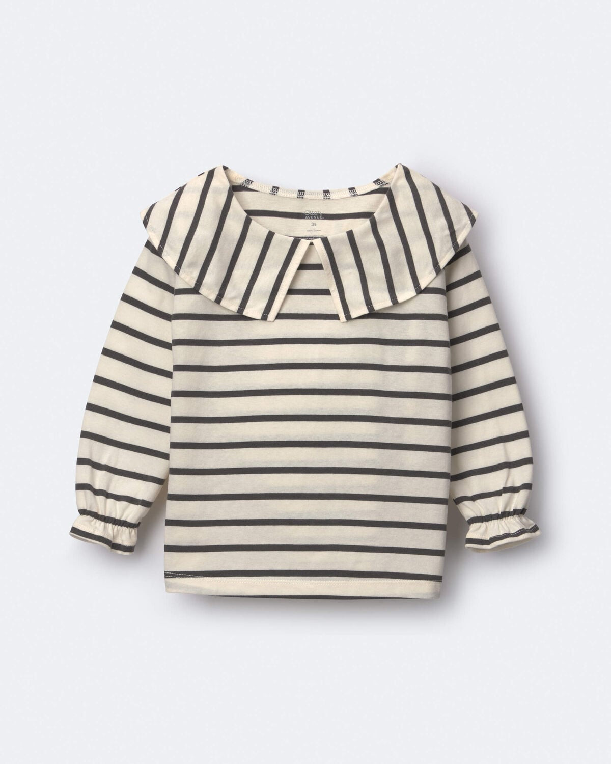 Toddler Girl Peter Pan Collar Top in Stripes - Cream/Black - Otter Avenue | Carter's | Carter's Inc