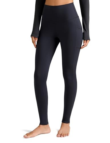 Colorfulkoala Women's High Waisted 28" Inseam Leggings Full Length Workout Yoga Pants with Pockets (XL, Charcoal Grey) | Amazon (US)