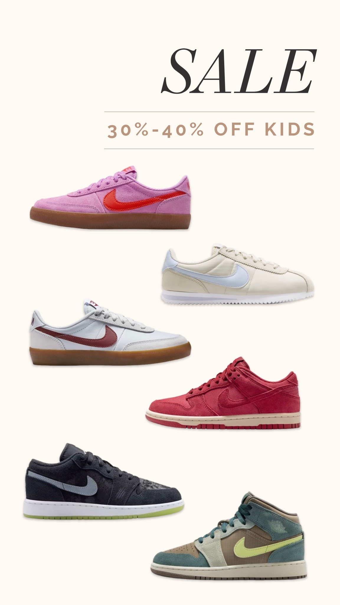 Kids Nikes 30-40% off!

#LTKmomlife #LTKKids #LTKSaleAlert