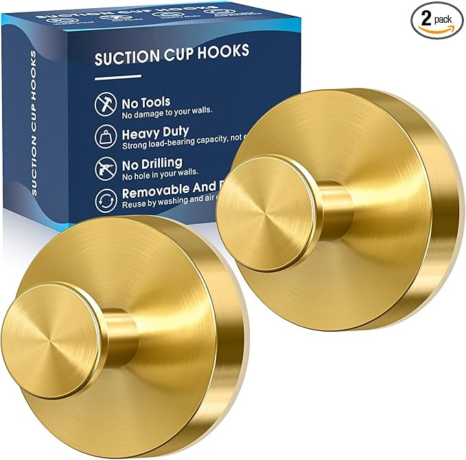 Suction Cup Hooks for Shower,Removable Shower Towel Suction Hooks for Bathroom Wall,Kitchen,Glass... | Amazon (US)