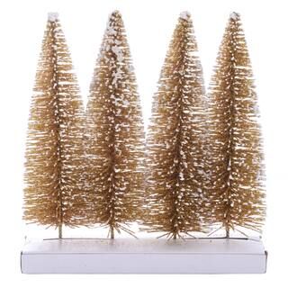 8" Gold Bottle Brush Trees, 4ct. by Ashland® | Michaels Stores