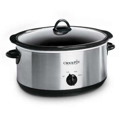 Crock-Pot 7qt Manual Slow Cooker Stainless Steel: Original Slow Cooker, Removable Stoneware, Stay-Cool Handles, 270W | Target