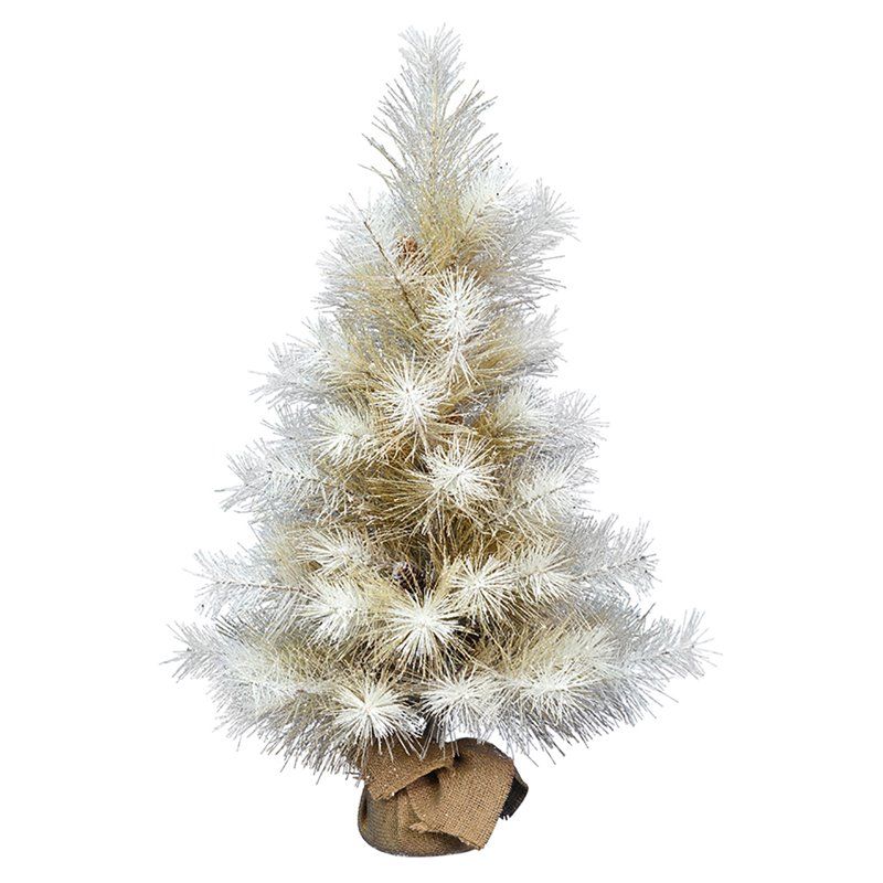 Vickerman 36" Plastic Frosted Japanese Pine Artificial Christmas Tree in Green - Walmart.com | Walmart (US)