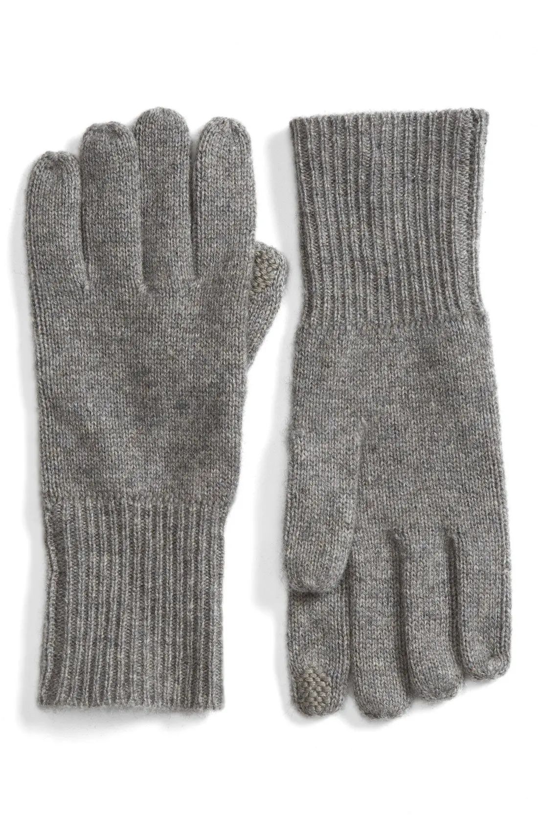Rib Knit Cashmere Gloves | Nordstrom