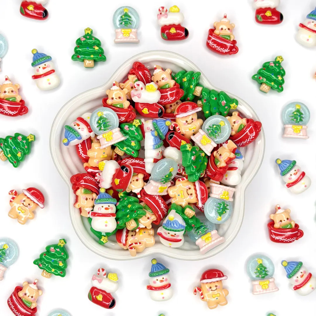 Kawaii Christmas Flat Back Cabochons | Kawaii Holiday Resin Charms Set for Decoden & DIY Crafts -... | Etsy (US)