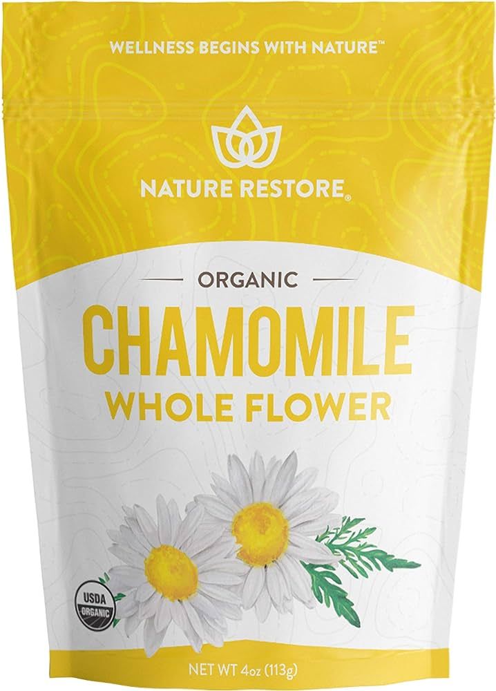 Organic Chamomile Whole Flower, Loose Leaf, Tea Leaves, 4oz (Packaging may vary) | Amazon (US)