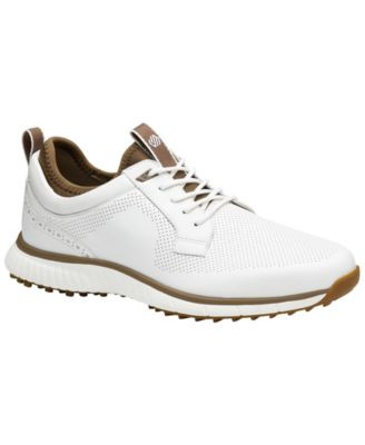 Johnston & Murphy Men's H6-Luxe Hybrid Round Toe Sneakers - White/Navy Waterproof Full Grain | Macy's