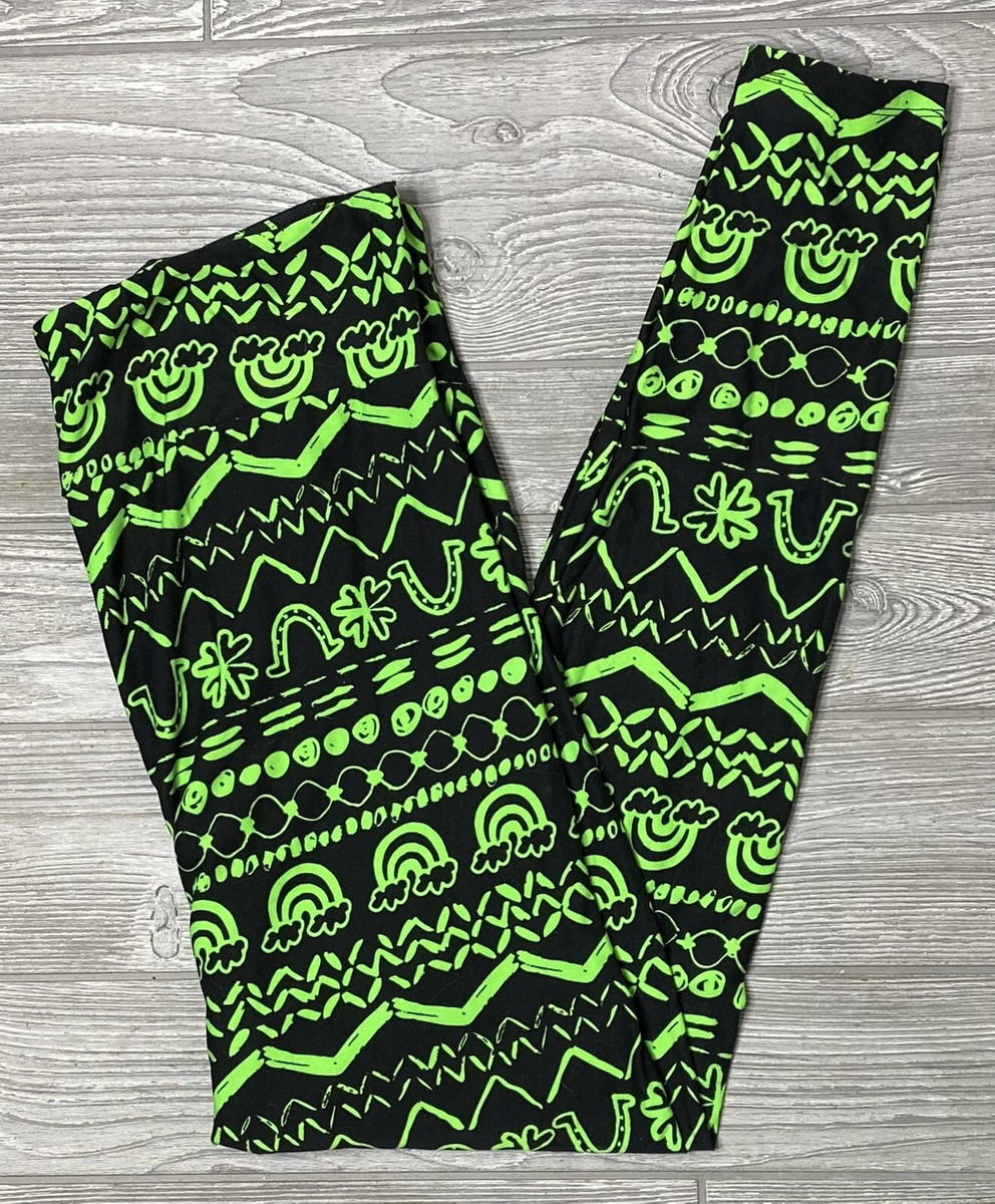 NEW Vintage LuLaRoe TC2 Leggings St Patrick’s Day Horseshoe Clover Neon Green 🍀 | eBay US