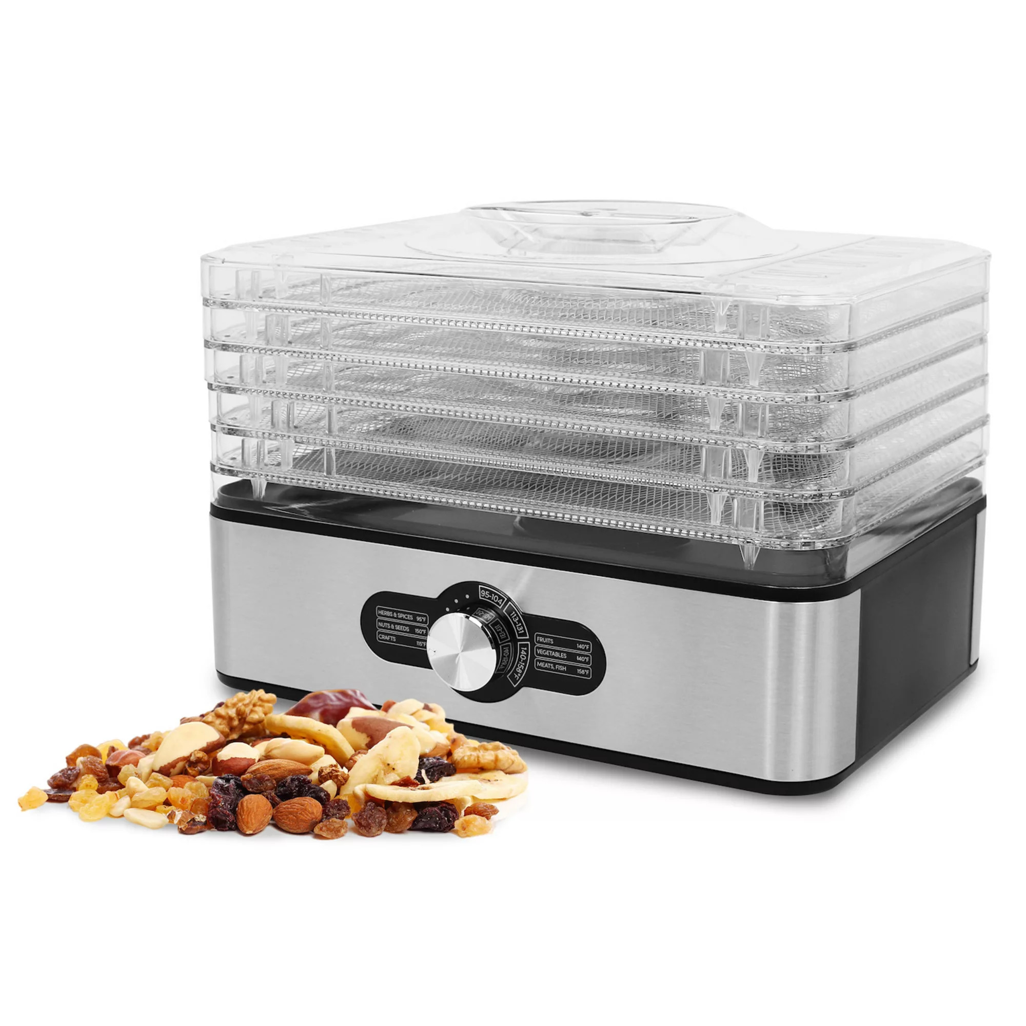 Elite Cuisine 5-Stainless Steel Tray Food Dehydrator with Adjustable Temperature | Kohl's