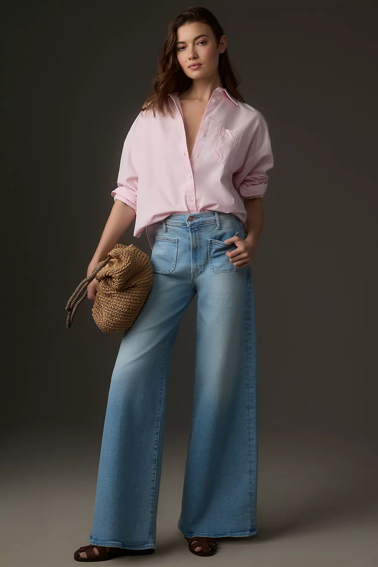 MOTHER The Patch Pocket Undercover Sneak Wide-Leg Jeans | Anthropologie (US)