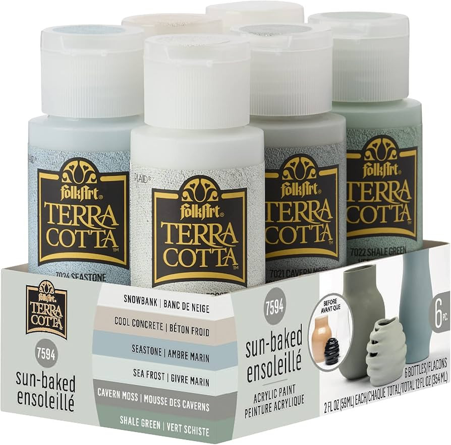 FolkArt Terra Cotta Acrylic Paint Set, Sun-Baked 6 Piece DIY Terra Cotta Acrylic Paint Kit Featur... | Amazon (US)