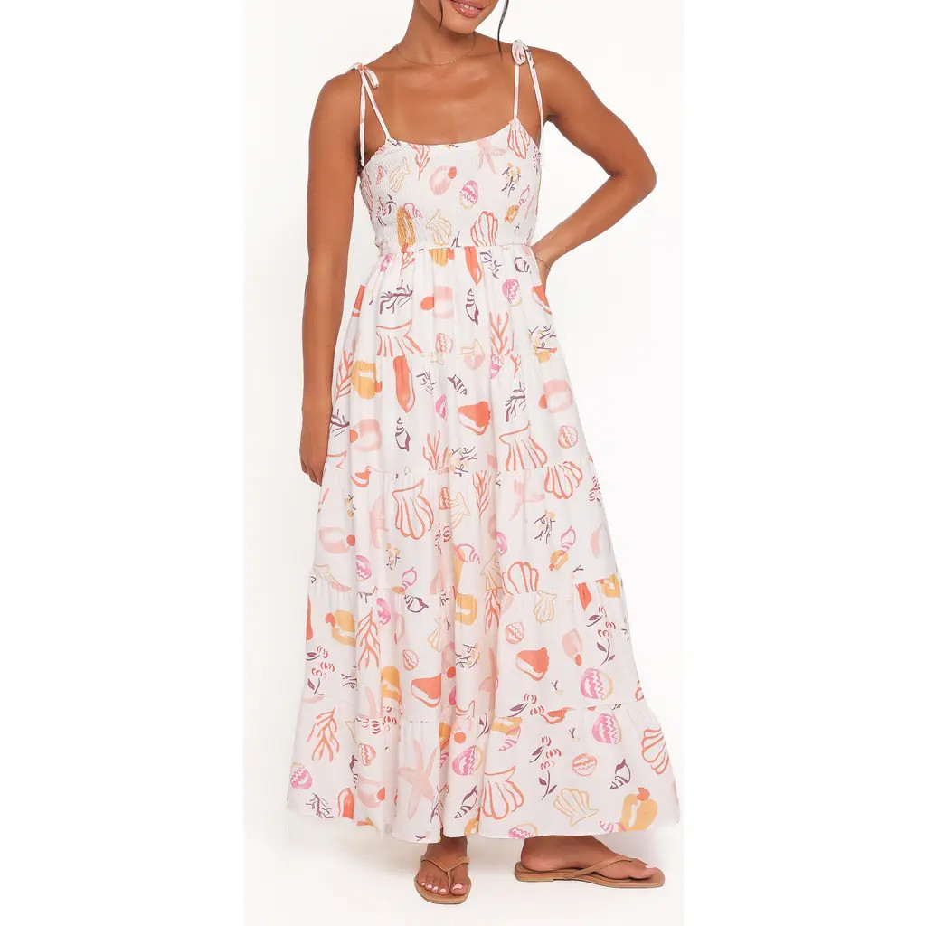 Petal & Pup Bairbre Maxi Dress in Pink Beach Print at Nordstrom, Size Large | Nordstrom