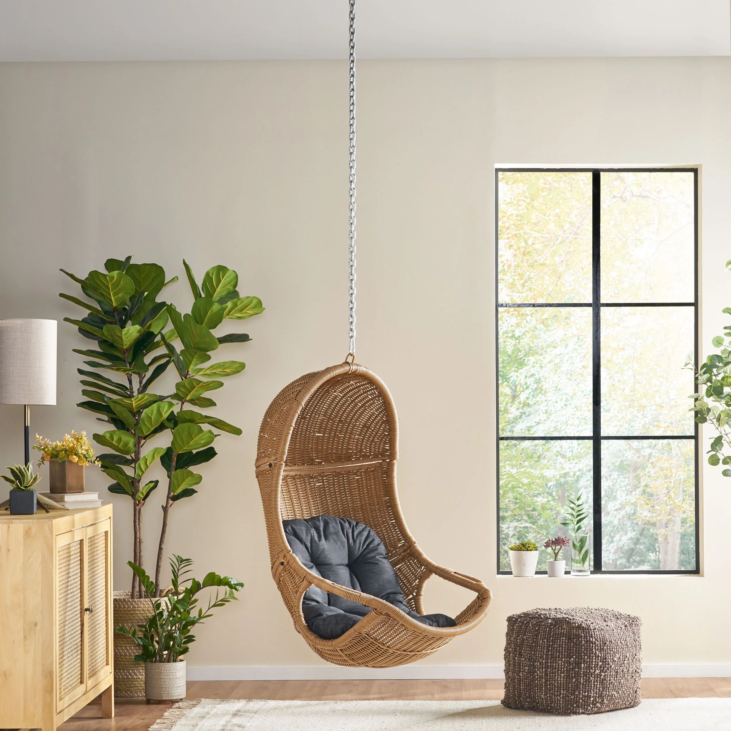 Christopher Knight Home Orville Outdoor and Indoor Wicker Hanging Chair (NO STAND) by  - 400 lb l... | Walmart (US)