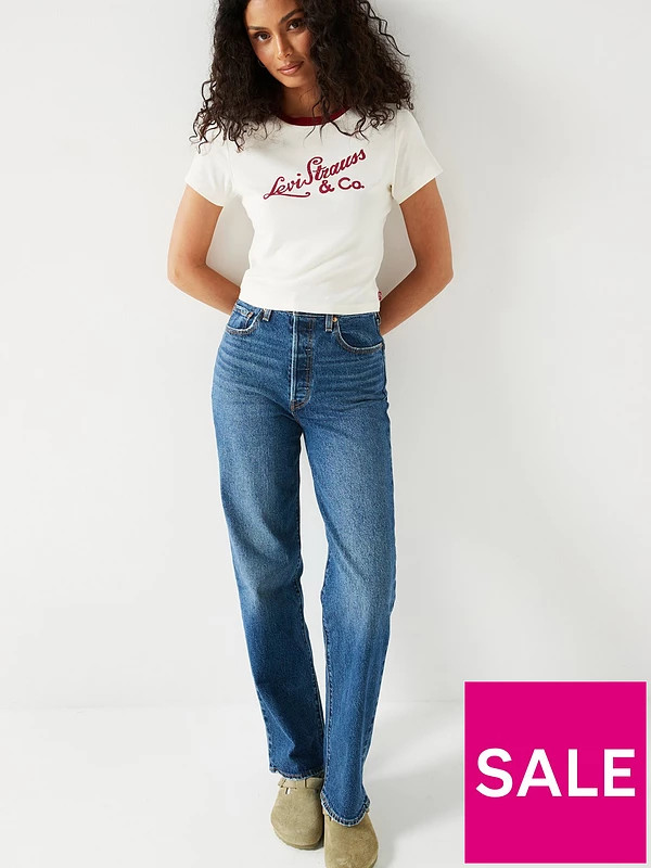Levi's Ribcage Full-length Jeans - Valley View - Blue | Very (UK)