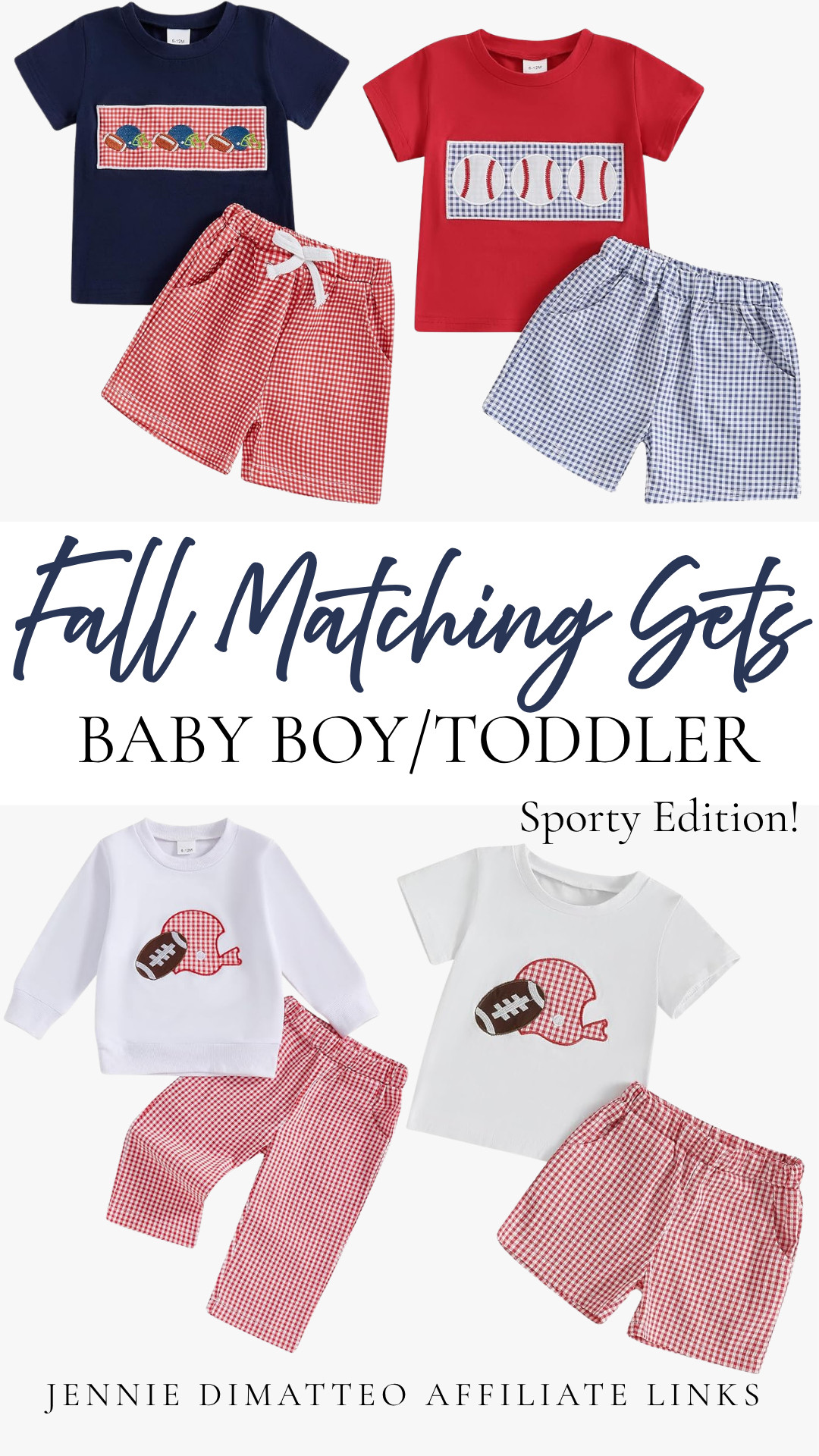 The cutest sporty matching sets for fall 🏈⚾️🤎 Perfect for game days, weekends, and little sports lovers!

#BabyBoyStyle #ToddlerBoyStyle #GameDayOutfit #KidsGameDay #FootballSeason #BaseballStyle #FallKidsFashion #MatchingSets #ToddlerFashion #LTKKids #LTKFamily #ShopLTK
 

 #LTKSeasonal #LTKBaby #LTKKids
