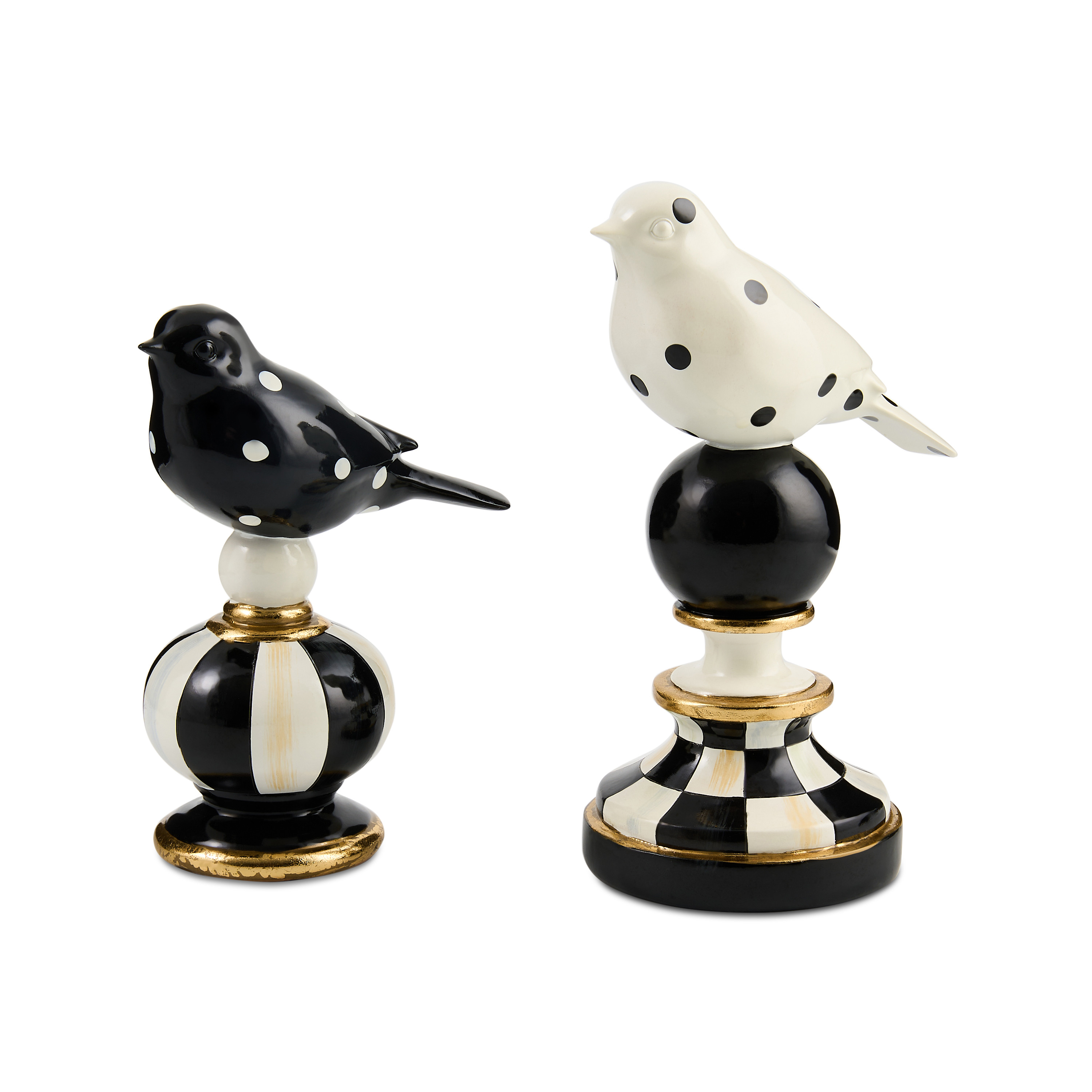 MacKenzie-Childs Courtly Check Bird Topiaries, Figurine | MacKenzie-Childs