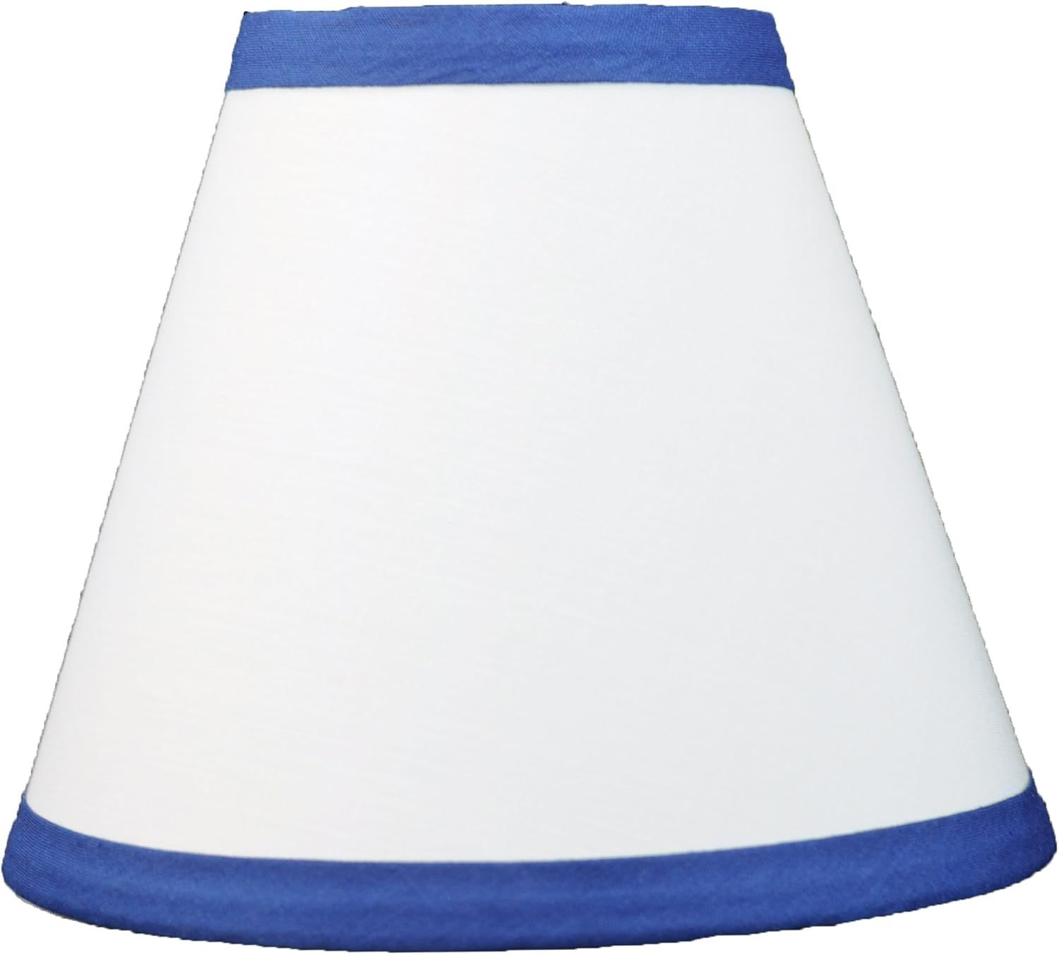 Urbanest White Cotton with Blue Trim Chandelier Lamp Shades, 6-inch, Hardback Clip On | Amazon (US)