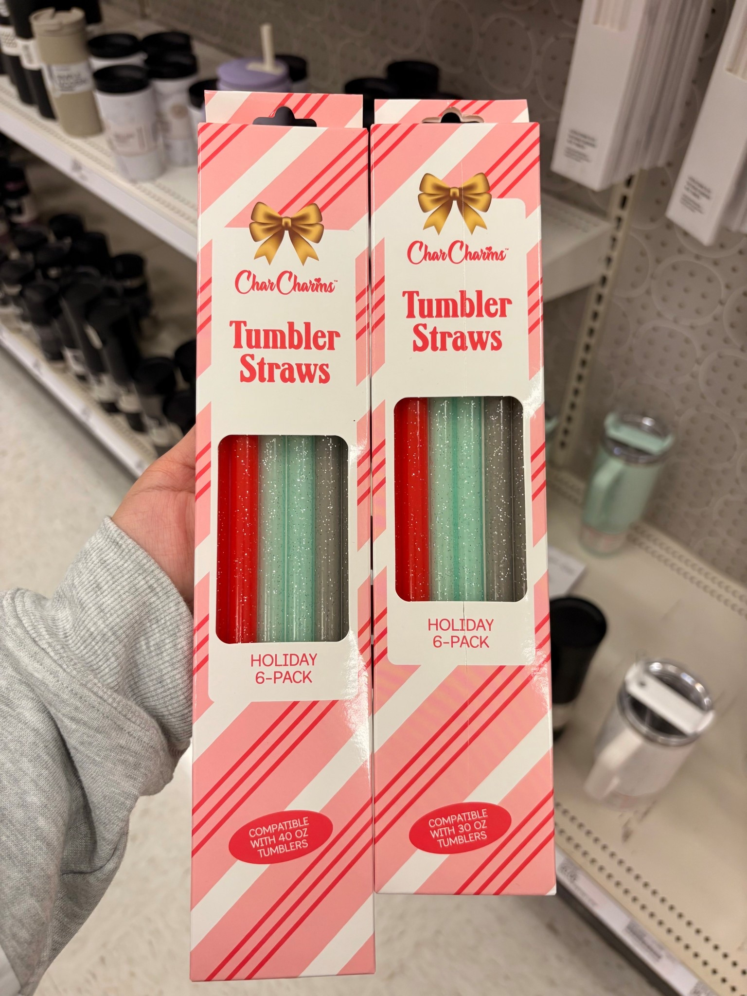 $11.99 CharCharms 6pk 40oz Holiday Glitter Tumbler Straws 

#tumbler #straw #stanley #target #targetfinds 

#LTKGiftGuide #LTKHoliday