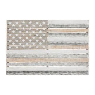 Wood White American Flag Wall Decor | The Home Depot