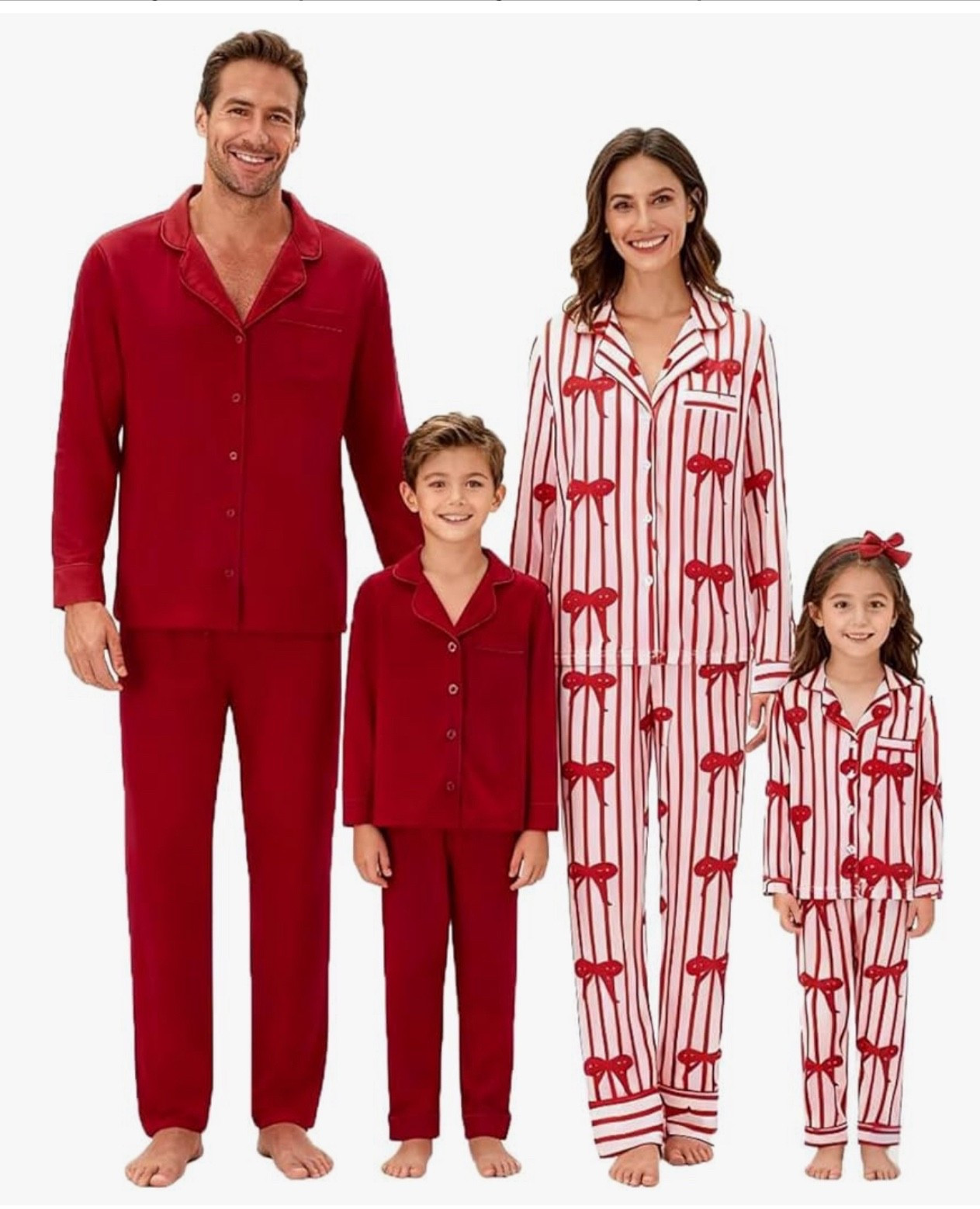 🎄Cutest Matching Family Christmas Pajamas 🎁❤️

Sharing the sweetest matching family pajama set for the holidays — cozy modal button-downs for the boys + festive red-and-white striped bow print for the girls and moms. These are soft, lightweight, and perfect for Christmas morning photos, baking cookies, tree decorating, or gifting to your favorite families. Sizes for everyone (even the littlest!). Such an affordable option if you want that classic red holiday look without spending a fortune. Linking all the sizes & patterns so you can mix and match for the cutest coordinated moment. 🎄✨

holiday family pajamas, matching Christmas pajamas, Amazon Christmas pjs, family Christmas photo outfits, cozy holiday sleepwear, affordable matching pjs, Christmas Eve box ideas, Christmas morning outfits, family traditions, red striped bow pajamas, gifting ideas for families, Christmas gift ideas, pajama gift sets, holiday home moments, Christmas photoshoot outfits

#LTKKids #LTKHoliday #LTKmomlife