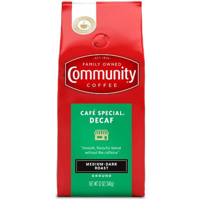 Community Coffee Café Special Medium-Dark Roast Ground Coffee - Decaf - 12oz | Target