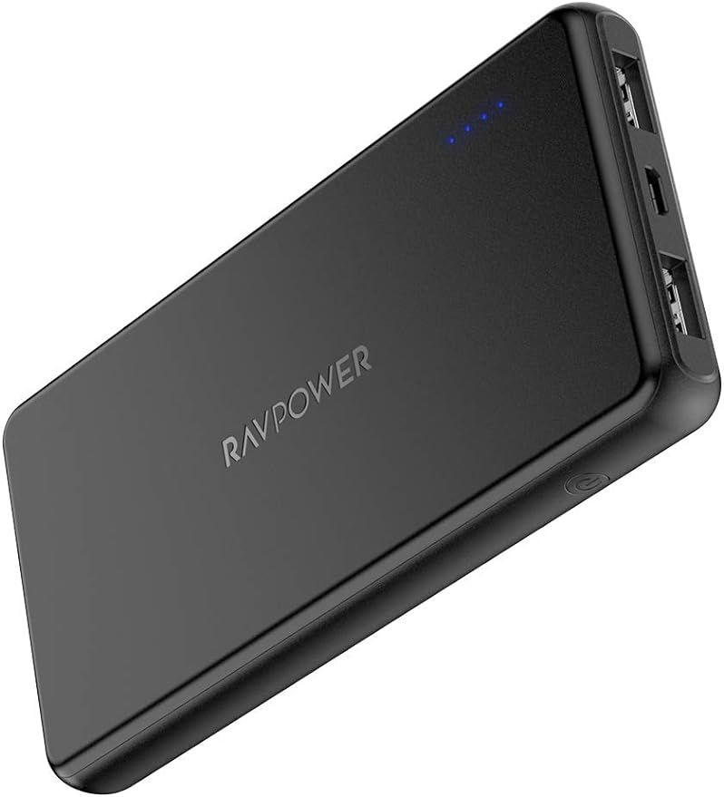 Portable Charger RAVPower 10000mAh Power Bank Dual USB Ports Battery Pack Ultra Slim Total 3.4A i... | Amazon (US)