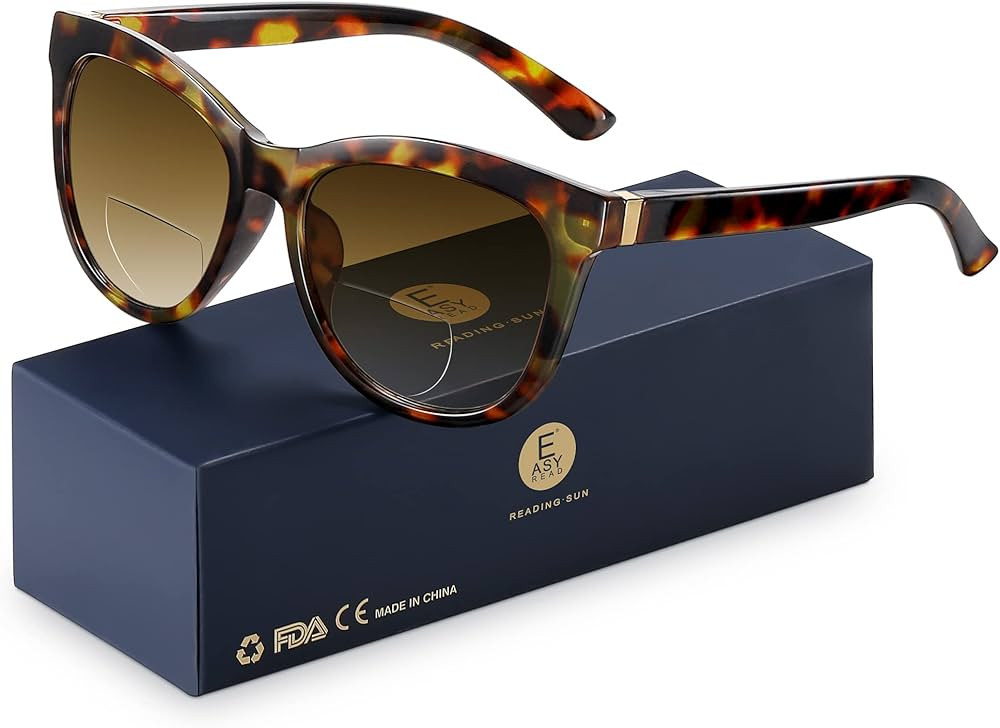 EASY READ Bifocal Reading Sunglasses for Women，Fashion Sun Readers UV400 Protection(Magnificati... | Amazon (US)