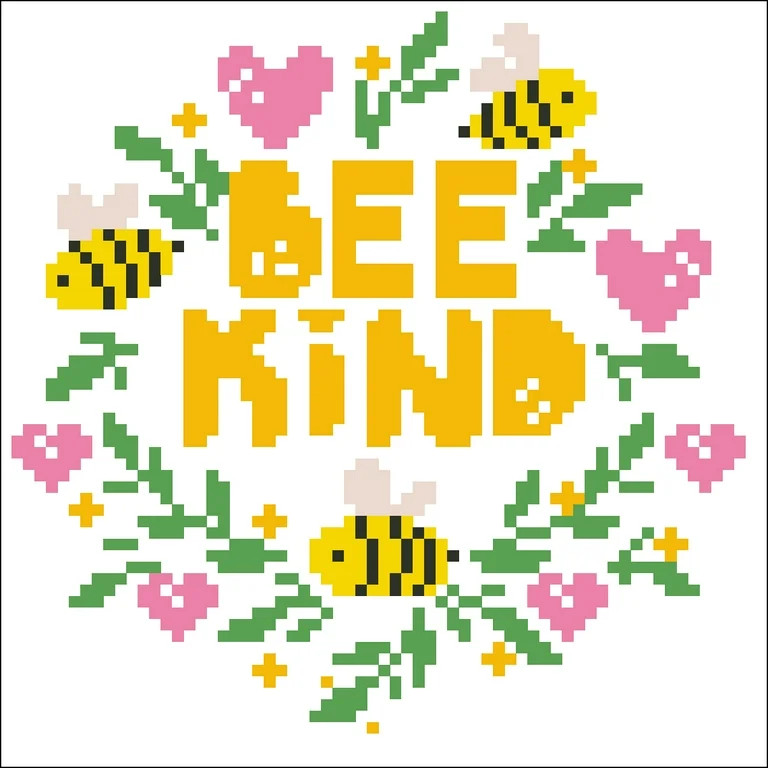 DIAMOND DOTZ® Bee Kind Special Edition No-Count Cross Stitch Kit - 5" Round | Walmart (US)