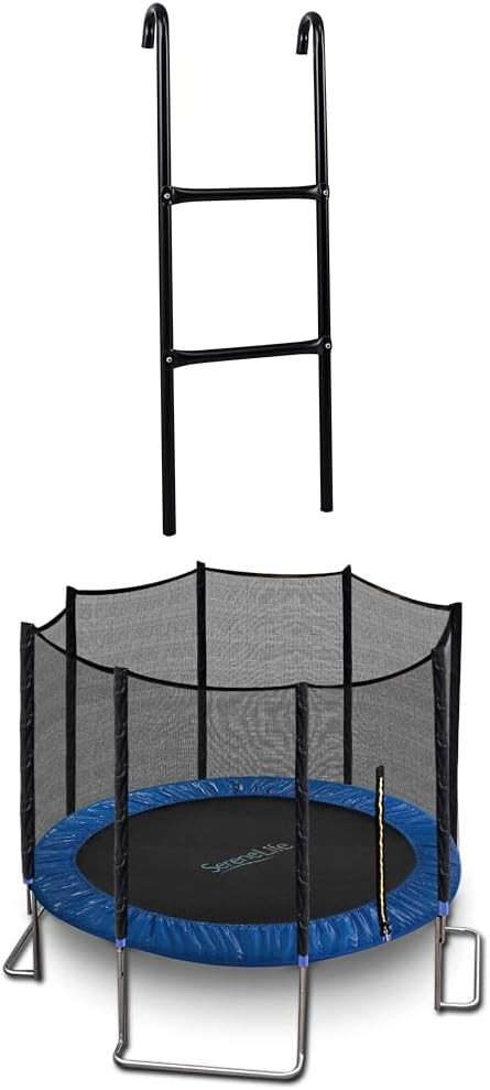 Bundle of SereneLife Outdoor Trampoline Access Safety Heavy Duty 2 Level Ladder + SereneLife 10FT... | Amazon (US)
