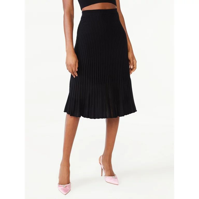 Scoop Women's Stripe Knit Elastic Waist Pull On Sweater Skirt - Walmart.com | Walmart (US)