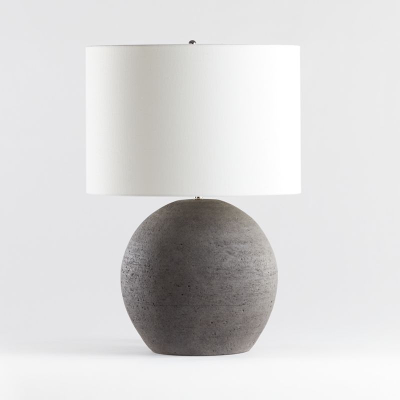 Esphera Grey Round Table Lamp Bedroom Lighting + Reviews | Crate & Barrel | Crate & Barrel