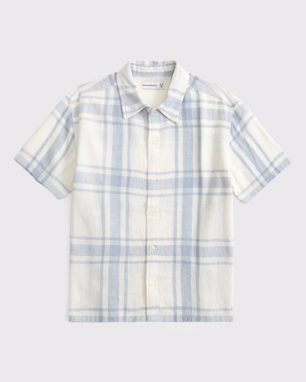 short-sleeve linen-blend shirt | Abercrombie & Fitch (US)