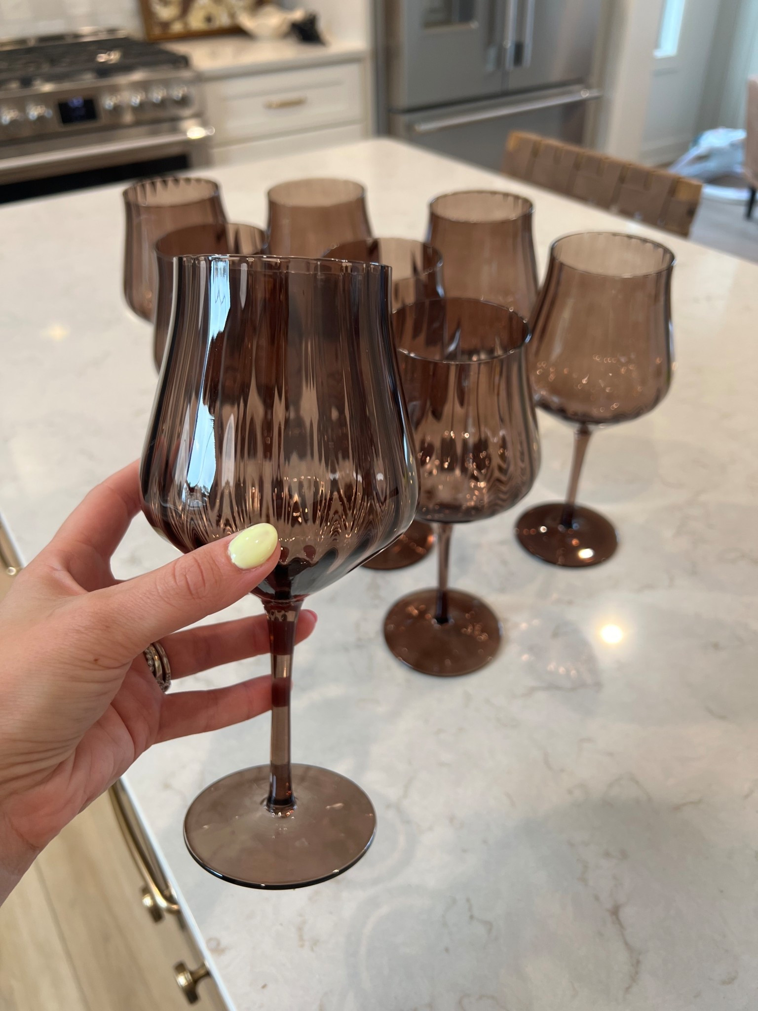 Hearth and hand ribbed patterned wine glass - will sell out!