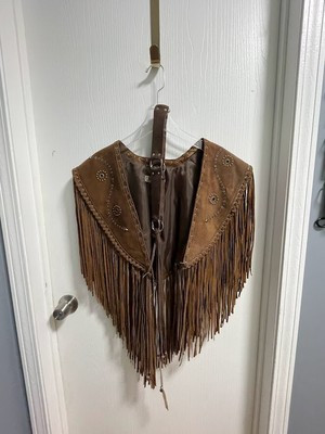 Cripple Creek Fringe Beaded Western Leather Suede Shawl Vest - one size  | eBay | eBay US