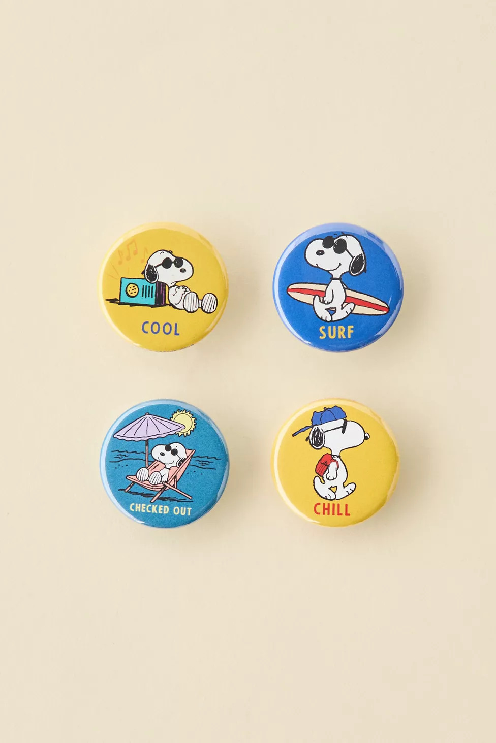 Three Potato Four X Peanuts Snoopy Joe Cool Button Pin Set | Urban Outfitters (US and RoW)