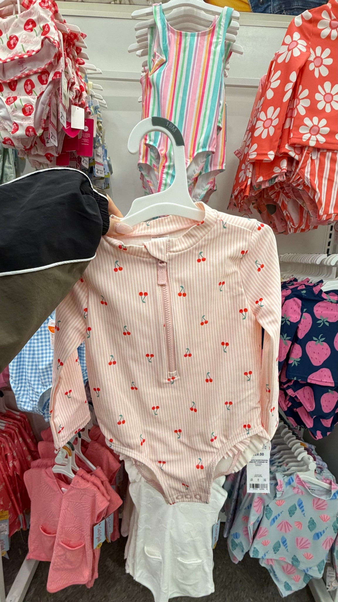 This adorable baby one-piece swimsuit from Target is perfect for spring and summer ☀️🍒 The sweet cherry print, soft ribbed fabric, and long sleeves make it cute and practical for sun protection. Easy snap closure for quick changes and such a comfy fit for babies and toddlers. A must-have for beach days, pool days, or vacation packing. #newattarget #babyswimsuit #babyonepiece #targetbaby #targetfinds #babyswimwear #toddlerstyle #babyfashion #summerbaby #beachbaby #pooldays #cutebabyclothes #affordablebaby #momfinds #vacationbaby #springbaby #ltkbaby #ltkunder30 #liketkit #babyessentials #targetstyle 

 

#LTKmomlife #LTKSeasonal #LTKBaby