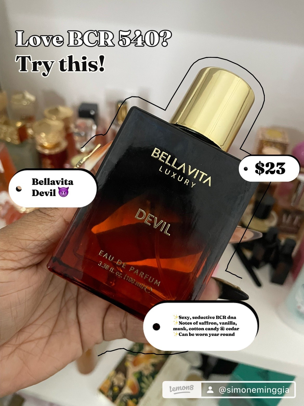 If you love the sexy, luxury smell of BCR 540 but that price is scary?!? Try Bellavita Devil! For under $30 you getting a luxury scent that’s nearly spot on and lasts all day! 

#LTKFindsUnder50 

#LTKBeauty #LTKSaleAlert