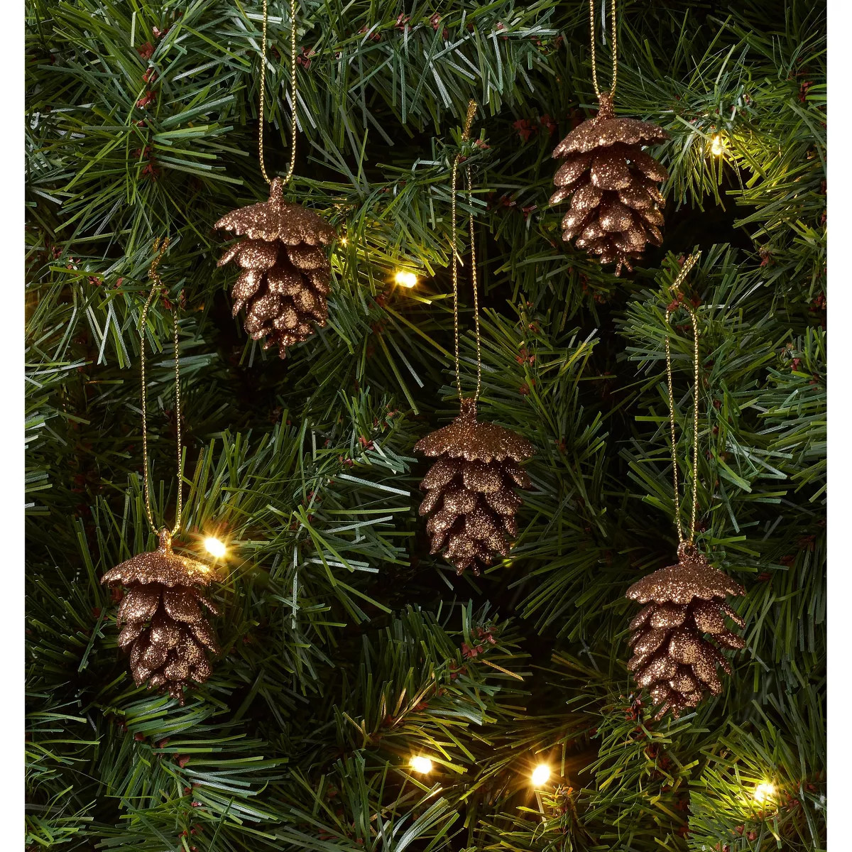 8ct Glittered Pinecone Christmas Tree Ornament Set - Wondershop™ | Target