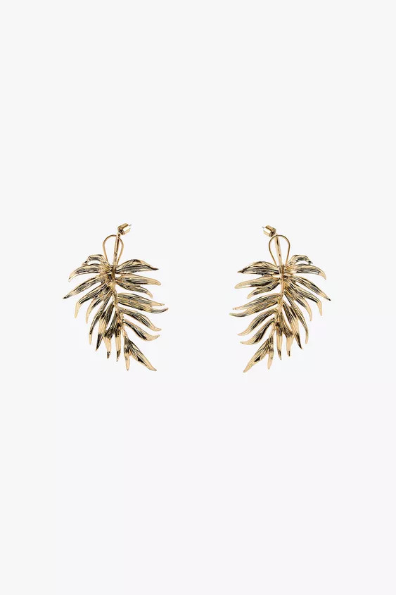 ARECA LEAF EARRINGS | Zara US