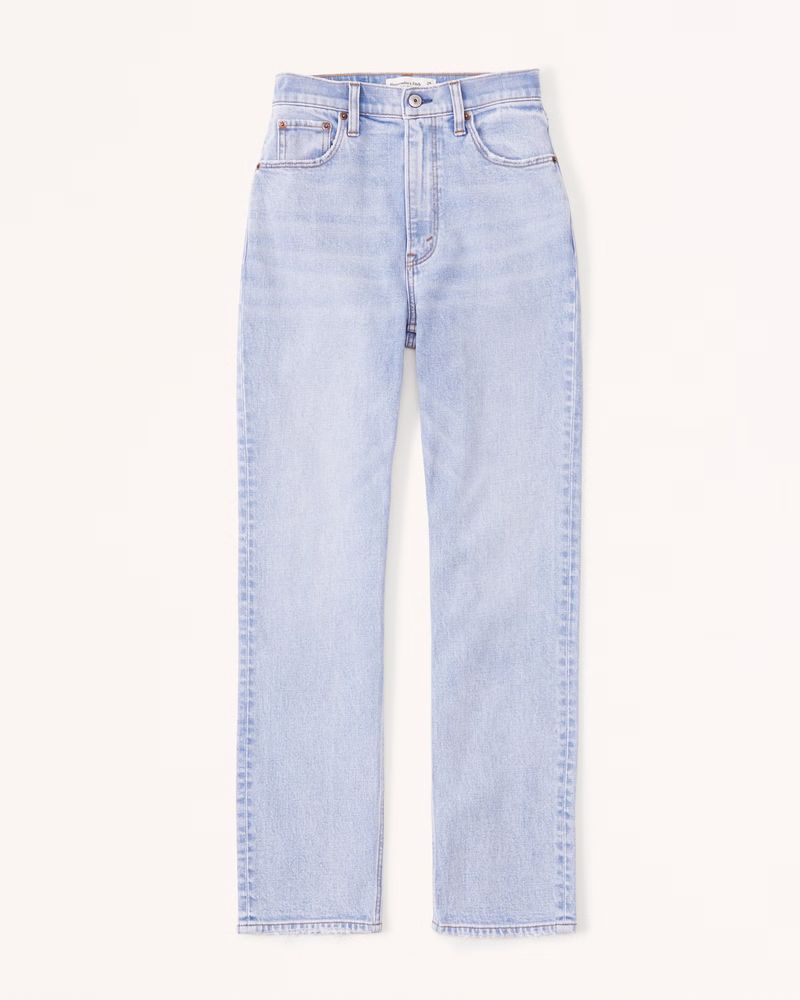 Women's Ultra High Rise Ankle Straight Jean | Women's Bottoms | Abercrombie.com | Abercrombie & Fitch (US)