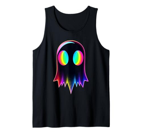 Ghost Trippy Vaporwave Electro Techno EDM Halloween Rave Tank Top | Amazon (US)