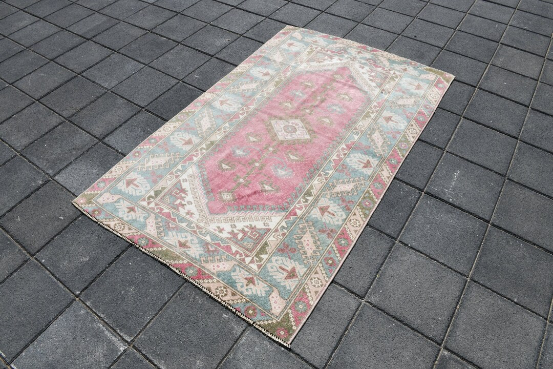 4x6 vintage rug 4x6 Turkish Vintage Soft Rug,Handmade Wool Rug,4x6 Area Rug,Turkey Rug,Turkish Ru... | Etsy (US)