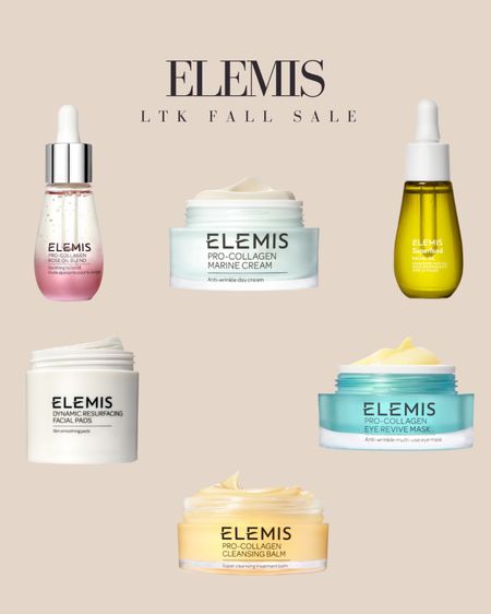 Elemis LTK fall sale, beauty, skincare, oil, serum, cleansing balm, moisturizer, marine cream, exfoliating pads, sale picks 

#LTKsalealert #LTKSeasonal #LTKbeauty