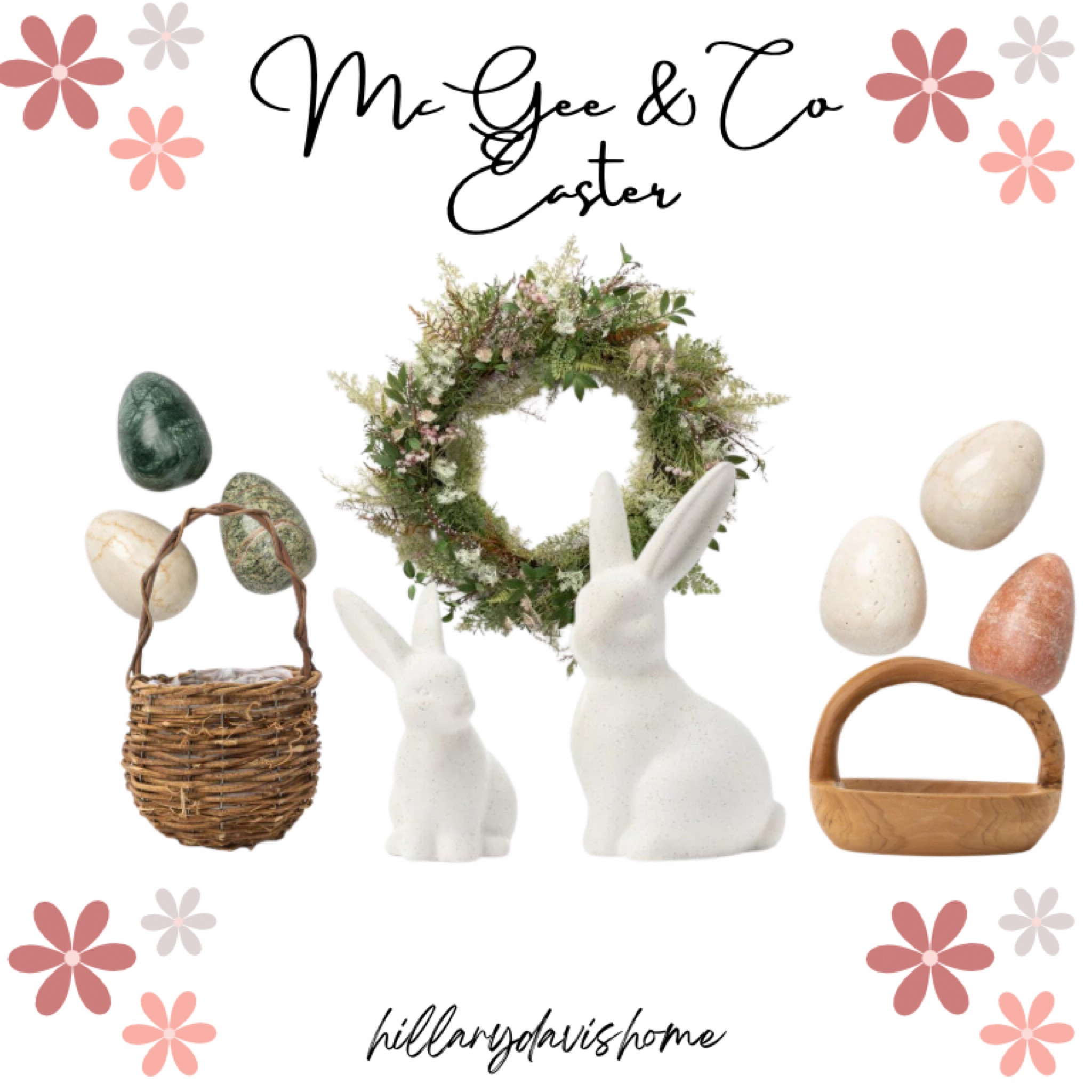 McGee and Co Easter finds! 

These porcelain bunnies would be so perfect styled on a console table on top of some books along side these adorable baskets with marble eggs! 🐰🤍🌸 

McGee and co | Easter finds | Easter decor | spring decor | McGee and co Easter collection | porcelain bunnies | spring wreath | marble eggs | basket decor 

#LTKhome #LTKSeasonal