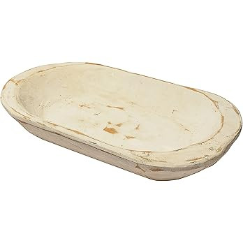 Wooden Dough Bowls Centerpiece 10 x 6 Inches, Antique Wooden Bowl Decor, Wood Bowl Decorative Bow... | Amazon (US)